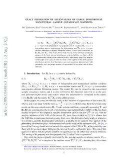 Exact Separation of Eigenvalues of Large Dimensional Noncentral Sample
  Covariance Matrices