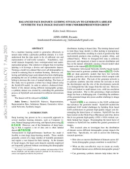 Balanced Face Dataset: Guiding StyleGAN to Generate Labeled Synthetic
  Face Image Dataset for Underrepresented Group