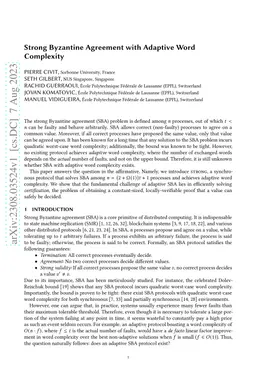 Strong Byzantine Agreement with Adaptive Word Complexity