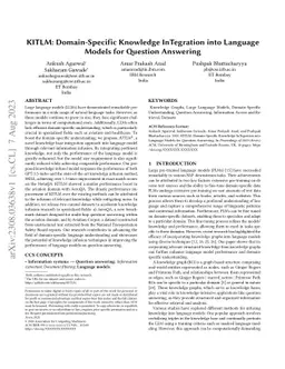 KITLM: Domain-Specific Knowledge InTegration into Language Models for
  Question Answering