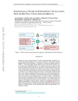 Emotionally Numb or Empathetic? Evaluating How LLMs Feel Using
  EmotionBench