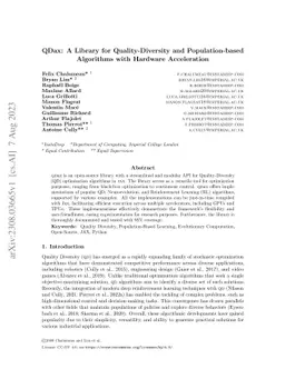 QDax: A Library for Quality-Diversity and Population-based Algorithms
  with Hardware Acceleration