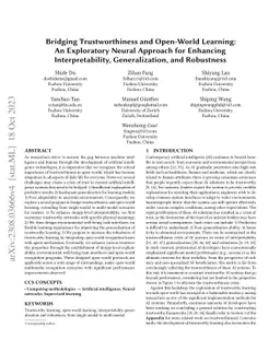 Bridging Trustworthiness and Open-World Learning: An Exploratory Neural
  Approach for Enhancing Interpretability, Generalization, and Robustness