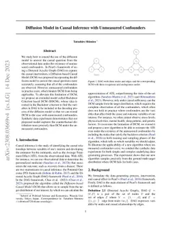 Diffusion Model in Causal Inference with Unmeasured Confounders