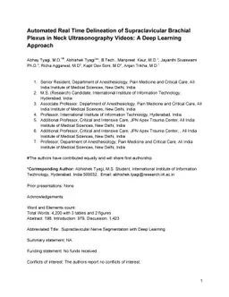 Automated Real Time Delineation of Supraclavicular Brachial Plexus in
  Neck Ultrasonography Videos: A Deep Learning Approach
