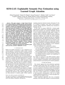 SEM-GAT: Explainable Semantic Pose Estimation using Learned Graph
  Attention