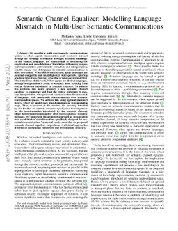 Semantic Channel Equalizer: Modelling Language Mismatch in Multi-User
  Semantic Communications