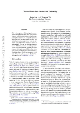 Toward Zero-Shot Instruction Following