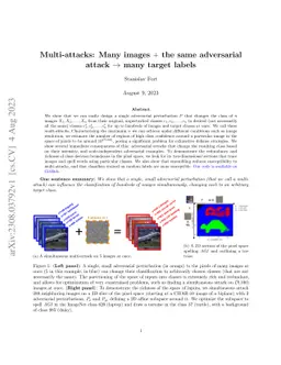 Multi-attacks: Many images $+$ the same adversarial attack $\to$ many
  target labels