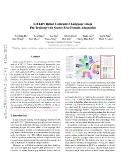 ReCLIP: Refine Contrastive Language Image Pre-Training with Source Free
  Domain Adaptation