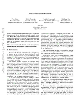 SoK: Acoustic Side Channels