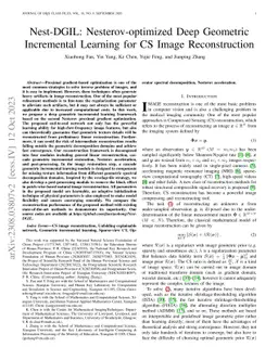 Nest-DGIL: Nesterov-optimized Deep Geometric Incremental Learning for CS
  Image Reconstruction