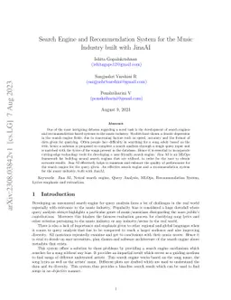 Search Engine and Recommendation System for the Music Industry built
  with JinaAI