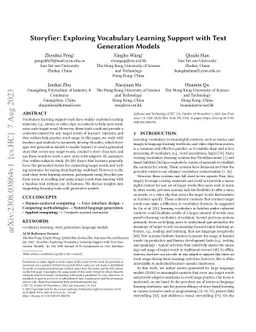 Storyfier: Exploring Vocabulary Learning Support with Text Generation
  Models