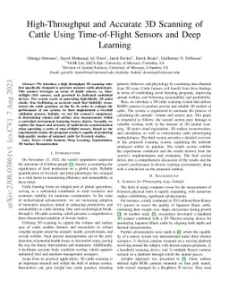High-Throughput and Accurate 3D Scanning of Cattle Using Time-of-Flight
  Sensors and Deep Learning