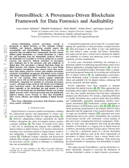 ForensiBlock: A Provenance-Driven Blockchain Framework for Data
  Forensics and Auditability