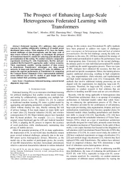 The Prospect of Enhancing Large-Scale Heterogeneous Federated Learning
  with Transformers