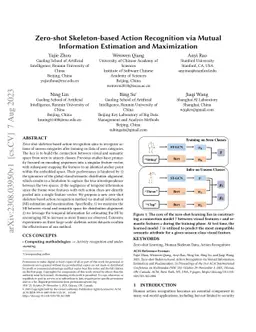Zero-shot Skeleton-based Action Recognition via Mutual Information
  Estimation and Maximization