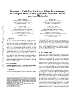 Cooperative Multi-Type Multi-Agent Deep Reinforcement Learning for
  Resource Management in Space-Air-Ground Integrated Networks