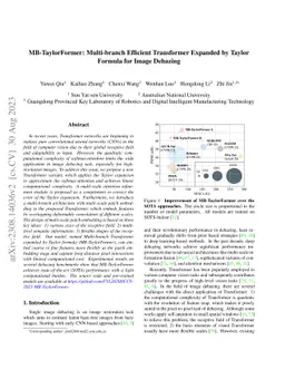 MB-TaylorFormer: Multi-branch Efficient Transformer Expanded by Taylor
  Formula for Image Dehazing