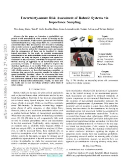 Uncertainty-aware Risk Assessment of Robotic Systems via Importance
  Sampling