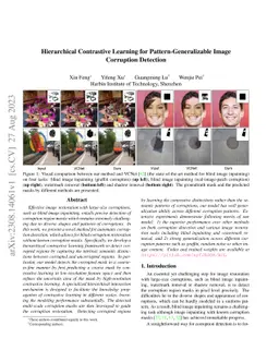 Hierarchical Contrastive Learning for Pattern-Generalizable Image
  Corruption Detection