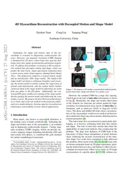 4D Myocardium Reconstruction with Decoupled Motion and Shape Model