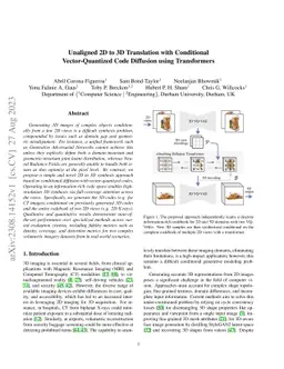 Unaligned 2D to 3D Translation with Conditional Vector-Quantized Code
  Diffusion using Transformers
