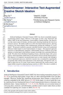 SketchDreamer: Interactive Text-Augmented Creative Sketch Ideation