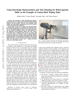 Using Knowledge Representation and Task Planning for Robot-agnostic
  Skills on the Example of Contact-Rich Wiping Tasks