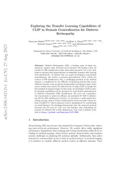 Exploring the Transfer Learning Capabilities of CLIP in Domain
  Generalization for Diabetic Retinopathy