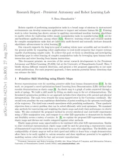 Research Report -- Persistent Autonomy and Robot Learning Lab
