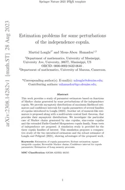 Estimation problems for some perturbations of the independence copula