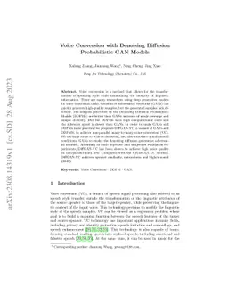Voice Conversion with Denoising Diffusion Probabilistic GAN Models