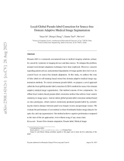 Local-Global Pseudo-label Correction for Source-free Domain Adaptive
  Medical Image Segmentation