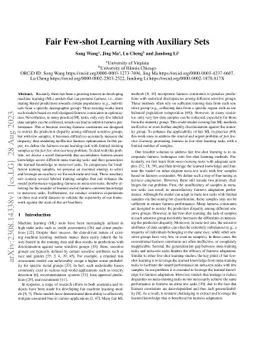 Fair Few-shot Learning with Auxiliary Sets