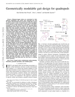 Geometrically Modulable Gait Design for Quadrupeds