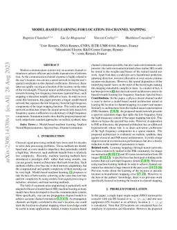 Model-based learning for location-to-channel mapping