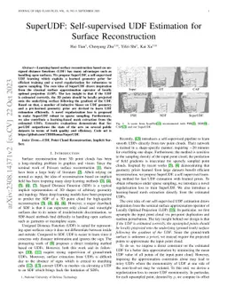 SuperUDF: Self-supervised UDF Estimation for Surface Reconstruction