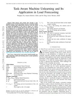 Task-Aware Machine Unlearning and Its Application in Load Forecasting