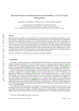 Speech Self-Supervised Representations Benchmarking: a Case for Larger
  Probing Heads