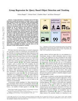 Group Regression for Query Based Object Detection and Tracking