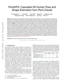 PointHPS: Cascaded 3D Human Pose and Shape Estimation from Point Clouds