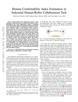 Human Comfortability Index Estimation in Industrial Human-Robot
  Collaboration Task