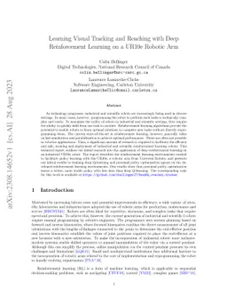 Learning Visual Tracking and Reaching with Deep Reinforcement Learning
  on a UR10e Robotic Arm