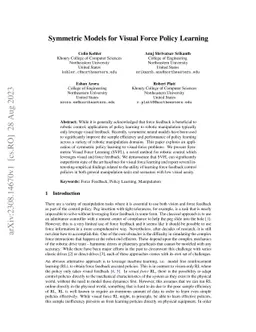 Symmetric Models for Visual Force Policy Learning