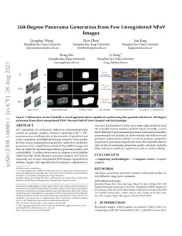 360-Degree Panorama Generation from Few Unregistered NFoV Images