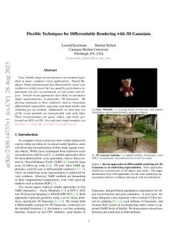 Flexible Techniques for Differentiable Rendering with 3D Gaussians