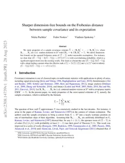 Sharper dimension-free bounds on the Frobenius distance between sample
  covariance and its expectation