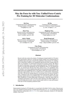 May the Force be with You: Unified Force-Centric Pre-Training for 3D
  Molecular Conformations